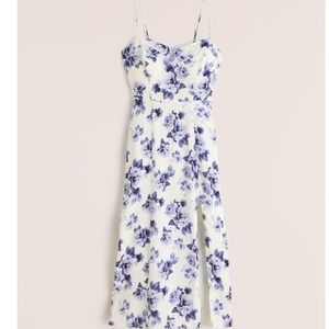 Abercrombie Faux Silk High-Slit Midi Maxi Dress (Small, Tall)